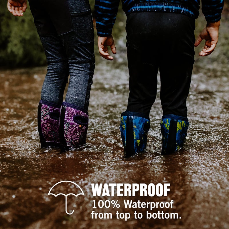 BOGS unisex child York Waterproof Rainboot Rain Boot, Solid Black, 2 Little Kid US - Image 2